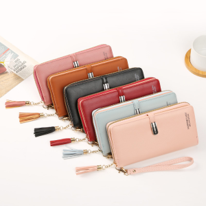 Dompet Wanita Panjang Resleting Zipper Kekinian Cewek Wallet Uang Kertas Kartu Slot Koin COD D86