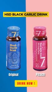 HSD Black Garlic Drink Original & Peach - Minuman Ekstrak Bawang Hitam Bebas Pengawet & BPOM