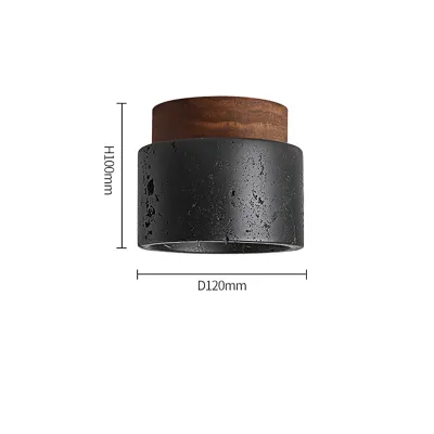 Nordic Wabi Sabi Decorative Corridor Balcony Led Ceiling Lamp Marble Light Japanese Living Room Bedroom LED Black Travertine Stone Ceiling Lamp