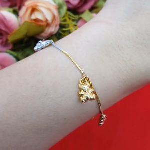 สร้อยข้อมือทองสามกษัตริย์ห้อยตุ๊กตาหมี 3K ความยาว 7 นิ้ว ใช้ได้ทุกโอกาส งานสวย สร้อยข้อมือ