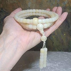 9mm Bodhi Root (seeds of Corypha umbraculifea) straight cut beads 108 mala necklace 菩提根直切珠108念珠项链