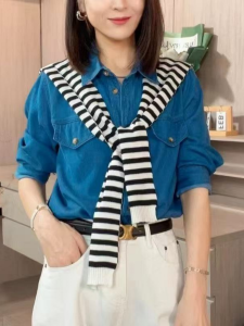 Khăn Choàng Dệt Kim Kẻ Sọc Màu Xám Cho Nữ Áo Khoác Ngoài Kiểu Dáng Cổ Điển Mặc Trong Phòng Máy Lạnh Giữ Ấm Mùa Hè Kết Hợp Với Áo Sơ Mi