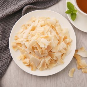 Freshly Baked Coconut Crisps Fruit Dry Snacks Fragrant Exotic Tropical Coconut Pieces Commercially Sugared Treats