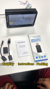 wireless carplay adapter android auto ไร้สาย 2 -in -1 การเชื่อมต่ออัตโนมัติพลักและเล่น WiFiเชื่อมต่อแบบมีสายไร้สายUSB Dongle