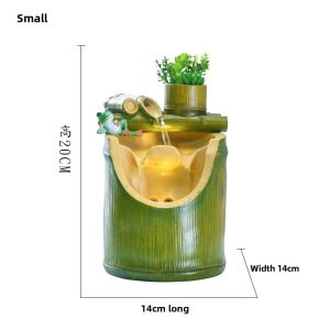 Modern Minimalist Bamboo Office Bring In Wealth and Treasure Fengshui Wheel Living Room Creative Artificial Mountain and Fountain Humidifier Decoration