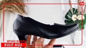NEFF / Sepatu formal wanita kulit high heels /Pantofel dinas kerja kantor tumit tinggi Hitam PUC 722