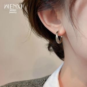 WENXI | Bông Tai Đinh Bạc Sang Trọng Hình Tròn Nhỏ
