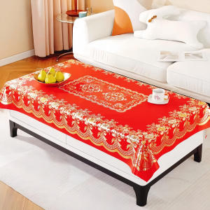 Waterproof Oil-Resistant Easy-to-Clean Heat-Resistant Red Tablecloth