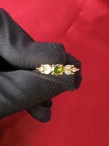 Diamcity (Free Gra Certificate) Cincin Hijau Moissanite Emas 18k Baru