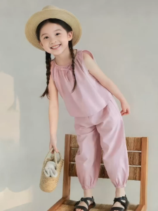 [🚚จัดส่งจากกรุงเทพฯ] ‌ชุดเด็กหญิงเสื้อกล้ามขายาวผ้าเย็นสบายผิวลายการ์ตูนน่ารักสีพาสเทล 3-12 ปี