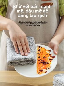 MONLEYTA | Khăn lau nhà cấp thực phẩm dày không dính dầu Khăn lau nhà bằng cotton nguyên chất thấm hút không rụng lông cỡ lớn Khăn lau nhà bằng vải lanh