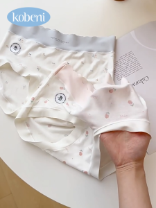 KOBENI กางเกงชั้นในไร้ตะเข็บสำหรับผู้หญิง ป้องกันแบคทีเรีย เป้าผ้าไหมมัลเบอร์รี่ขยาย แห้งเร็ว กางเกงใน Lyocell