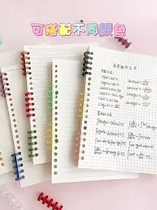 40Pcs 5 Holes Loose-Leaf Plastic Ring Binder Ring Binding Spines Combs DIY Colorful Crystal Ring For A4 A5