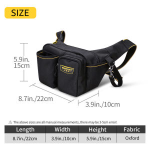 1pc Thickened Electrician Tool Waist Bag Multifunctional Oxford Cloth Wideband Maintenance Tool Bag