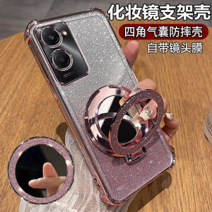 Vivo Y37 pro Silicone Phone Case with Stand Female Version Full Lens Coverage Anti-Fall Airbag Shockproof Transparent Soft Shell