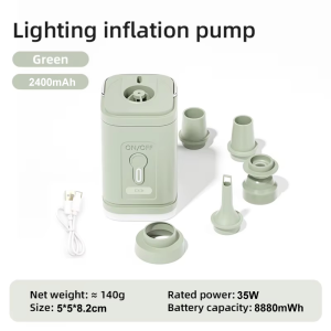 Outdoor multifunctional inflator 2400mAh high battery outdoor portable illumination small air compression pump air cushion bed