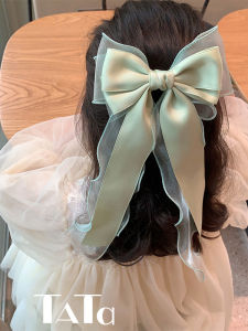 Kids Super Fairy Big Bow Hair Accessory Little Girl Elegant Ponytail Ribbon Hairpin Back Head Hairpin Girls Headdress