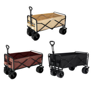 Camping Hand Truck Large Capacity Folding Small Trailer Swivel Wheels Extended Picnic Trolley for Outdoor Camping Travel