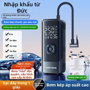 DERLSSIN | Dual Cylinder High Pressure Portable Tire Inflation Pump with Pressure Gauge