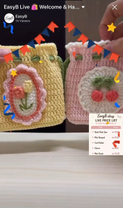 EasyB | 2pcs Sweet Crochet Mini Floral Pouch Set Birthday Christmas Gift