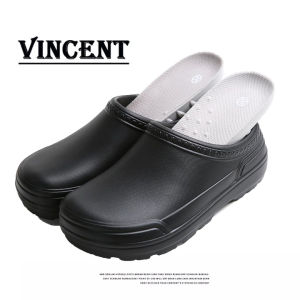 VINCENT Chef Shoes for Men and Women Slip-Resistant Kitchen Chef Clog Shoes- Comfortable Thick Bottom Safety Work Half Shoes for Chef Master Cook Hotel Restaurant Half Slippers Professionals Hospital Nurse Shoes