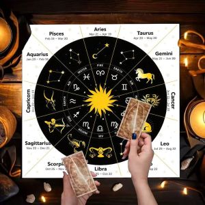 Celtic Knot Crescent Moon Tree of Life Pentagram Altar Cloth Tarot Card Tablecloth Mysterious Vika Divination Ceremony Mat