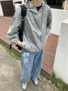 New Chinese Style Heavy Embroidery Dragon Design Mens Jeans Straight Leg Wide Leg Casual Long Pants Trendy Loose Fit