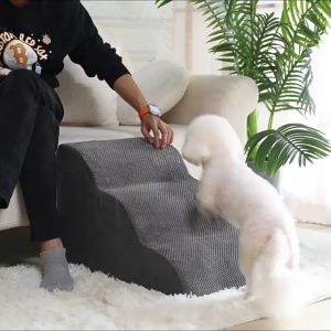 บันไดสัตว์เลี้ยง บันไดโซฟาข้างเตียง รุ่นแบบนุ่ม บันไดสุนัข หมา แมว เพื่อให้ขึ้นเตียงได้ง่าย ถอดซักได้