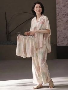 PLANDOO | Bộ Đồ Ngủ Mùa Hè Bằng Cotton Có Lót