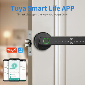AI Sensor Smart Fingerprint Lock: WiFi Connected Digital Door Lock with Tuya App 6 Ways Entry No Drill Electronic Lock for Home