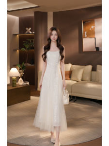 DENGLIULIU | Elegant Style Mesh Strap Dress