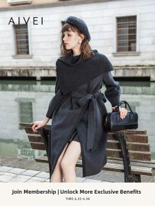 AIVEI | Winter Commuter Knit Turtleneck Coat
