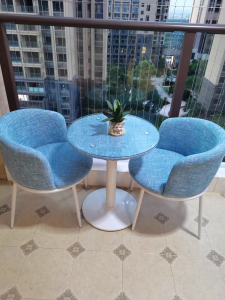 Modern Simple Balcony Tea Table Chair Set Home Use Bedroom Guest Room Small Tea Table Back Chair Living Room Three Piece Set