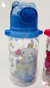 Comel Kids Botol Kuromi Melody Hello Kitty Cinnamoroll Cartoon Water Bottle with Straw 600ML