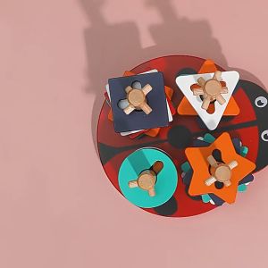 [iRojak] Educational Blocks Geometry Layers of Stacked 5 Column Set Wooden Toys 几何形状套柱积木 Mainan Montessori - BKM32