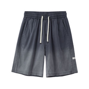 Miiow | Ice Sensation Mens Denim Shorts Summer New Loose Straight Leg Gradient Casual Five-Quarter Length Breathable Sportswear