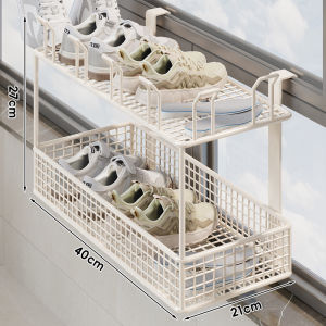 MENGBINFEN | No-drilling Shoe Rack and Window Hooks for Balcony