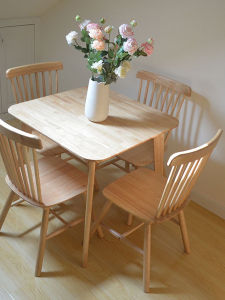 Solid Wood Dining-Table Chair Modern Minimalist Scandinavian Eight-Immortal Table Office Log Small Apartment For Home Dining Table Balcony Casual