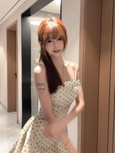 CHANGTONG | Elegant and Pretty Dotted Halter Mini Dress Spring 2026