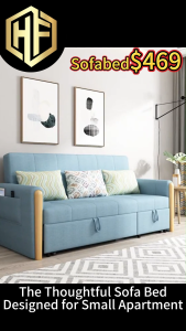 👍Sofabed(Free Installation Delivery)Type 8009 Fabric Sofa Foldable pull-out Sofa Bed Dual-Purpose multi-Functional Double Small Apartment