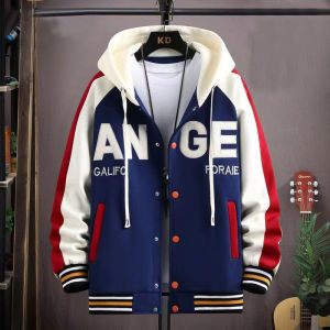 Teen Coat Mens 2024 Spring and Autumn Casual Jacket Trendy High School Junior High School Student Easiest for Match Hooded Baseball Uniform