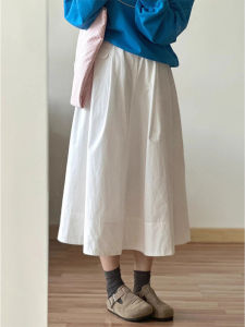 Váy Dài Chữ a Cạp Cao Màu Be Cho Nữ Mùa Xuân Hè Dáng Rộng Váy Dài Thoải Mái Phong Cách Nhật Bản Váy Chữ a