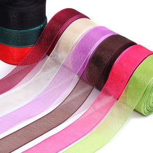 Wholesale 25mm White Transparent Organza Ribbons Gift Wrapping Decoration Christmas Ribbons Wedding Party Decoration 10yards
