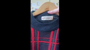 งานญี่ปุ่นนำเข้าแขนยาว สีดำ-แดง ลายสก็อต เสื้อตัวยาว