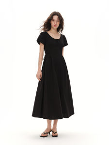 DUSHU | Slimming Subtle Wrinkled Texture Dress