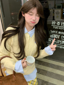 เสื้อคาร์ดิแกนถักคอตั้งลายทางสไตล์อเมริกันสำหรับฤดูใบไม้ผลิและฤดูใบไม้ร่วงสำหรับผู้ชายและผู้หญิง ทรงเข้ารูป ทรงสั้น แฟชั่นลำลอง