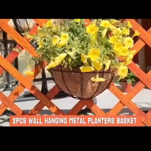 Megahome Pots Hanging Planters Metal Wall Hanging Planters Iron Hanging Basket for Plants with Coco Liner