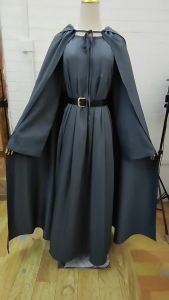 Adult Wizard Robe Men Sorcerer Costume Grey Cloak with Wizard Hat Cape The Hobbit Gandalf Halloween Cosplay Suit