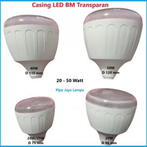 Casing Lampu LED BM Transparan 20 25 30 40 50 Watt dengan Bahan Tebal dan Aluminium Pendingin