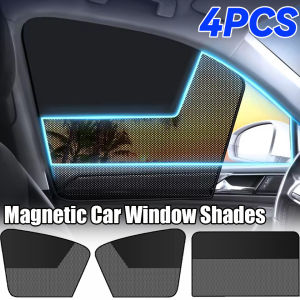 4PCS Universal Car Sunshade Cover Magnetic Car Side Window Sun Shade Curtain UV Reflective Privacy Curtains For Front Rear Window